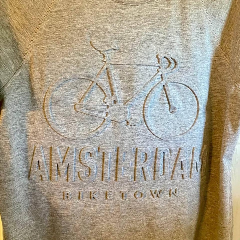 Fox Originals Mens sz M Amsterdam Biketown Embossed Graphic T-Shirt  Gray